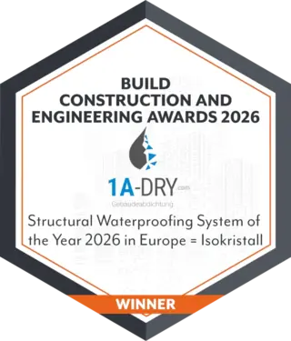 BUILD Construction and Engineering Awards 2026 – Winner: Structural Waterproofing System of the Year 2026 in Europe – ISOKRISTALL
